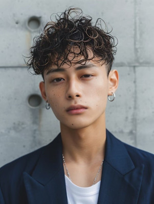 ツイストスパイラルパーマ 波巻きスパイラル ツーブロック