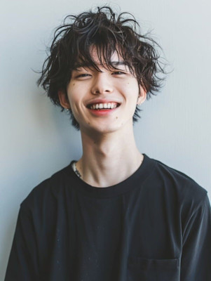 ツイストスパイラルパーマ 刈り上げ 無造作パーマ マッシュ