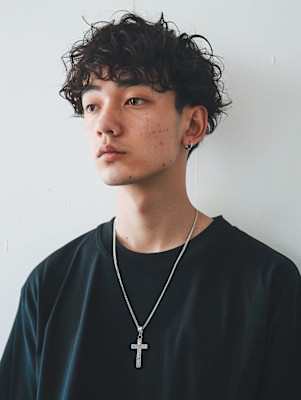 ツイストスパイラルパーマ ツーブロック マッシュ 20代