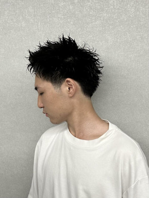 スパイキーショート×テーパーフェード