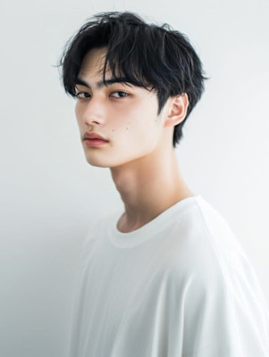 センターパート ツーブロック 眉カット 韓国ヘア ヘッドスパ