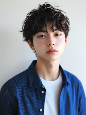 メンズショート ニュアンスパーマ 束感 マッシュショート