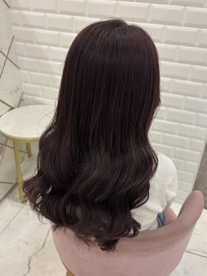 ブリーチなしダブルカラーでチョコピンク＊まゆ