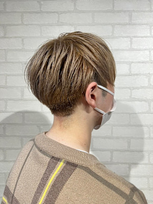 似合わせ小顔カットブリーチカラーミルクティーベージュ