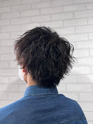 暗髪パーマ◎黒髪パーマ×ニュアンスパーマ×小顔カット	