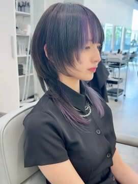 ネオウルフ×インナーカラーボブウルフウルフカット