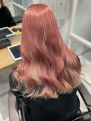 ピンク×ベージュツートーンカラー