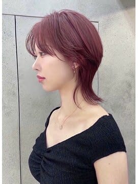 【ショートウルフ】カシスレッド　ハイトーン