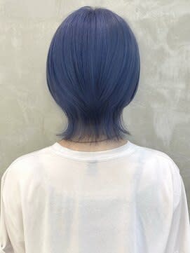 【ショートウルフ】ハイトーン　ブルーカラー