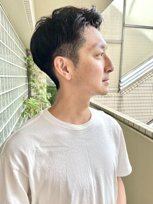 波巻きパーマメンズツイストスパイラルパーマツーブロック