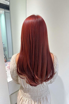 透明感カラー/ブリーチなしWカラー/髪質改善/伊勢原