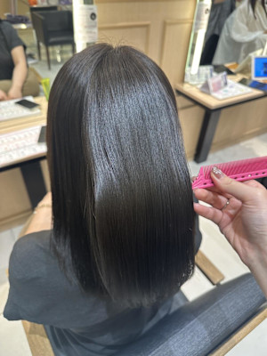 透明感カラー/ブリーチなしWカラー/髪質改善/伊勢原