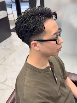 ラルフカール　ナチュラルパーマ　黒髪　メンズパーマ　大人　