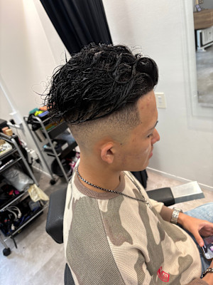 バーバーラルフカールオールバックスキンフェード/渋谷/代々木