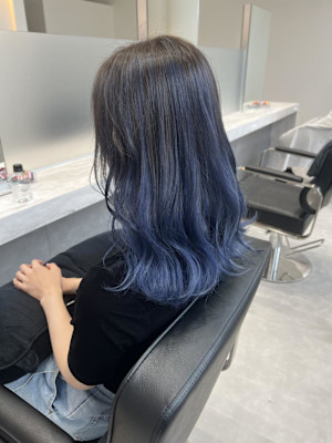 バレイヤージュ×ブルー