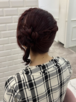 ブリーチなしWカラー＊ワインレッド＊まゆ