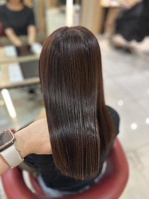 透明感カラー/ブリーチなしWカラー/髪質改善/伊勢原