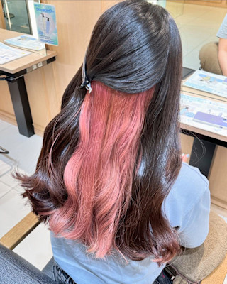 透明感カラー/ブリーチなしWカラー/髪質改善/伊勢原