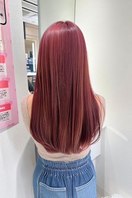 透明感カラー/ブリーチなしWカラー/髪質改善/伊勢原