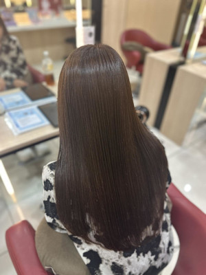 透明感カラー/ブリーチなしWカラー/髪質改善/伊勢原
