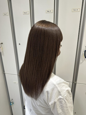 透明感カラー/ブリーチなしWカラー/髪質改善/伊勢原