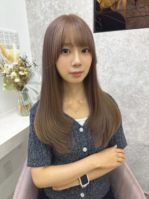 ミディアム/暗めカラー/デザインカラー/フェイスフレーミング