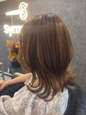 セミディ/切りっぱなし/外ハネ/韓国/アレンジ