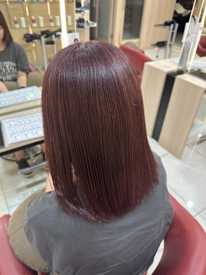 透明感カラー/ブリーチなしWカラー/髪質改善/伊勢原