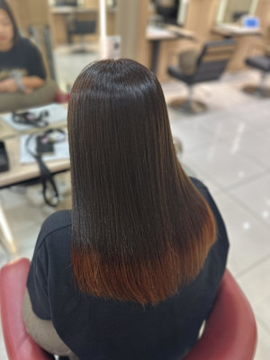 透明感カラー/ブリーチなしWカラー/髪質改善/伊勢原