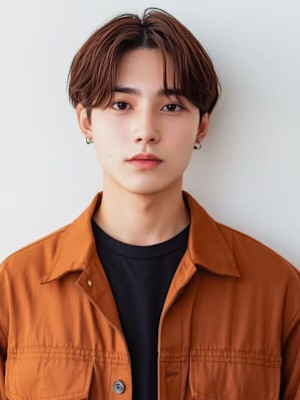 ブラウンカラー センターパート マッシュショート【札幌】