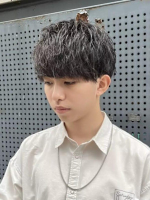 黒髪 ツーブロック マッシュ ニュアンスパーマ【札幌】