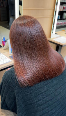 づ透明感カラー/ブリーチなしWカラー/髪質改善/伊勢原