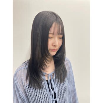 顔回りレイヤー　×　グレージュ