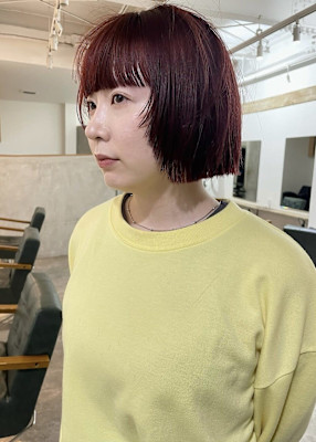 縮毛矯正/red/layer bob
