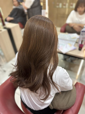 透明感カラー/ブリーチなしWカラー/髪質改善/伊勢原