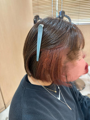 透明感カラー/ブリーチなしWカラー/髪質改善/伊勢原