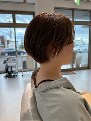 福井大和田/丸みショート/ブリーチなしベージュカラー