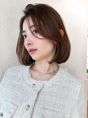 30代40代ぎりぎり結べる切りっぱなしボブ/タッセルカット