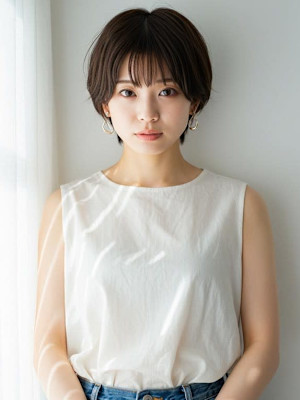 ショートカット 顔周りカット 前髪カット 20代 ショート