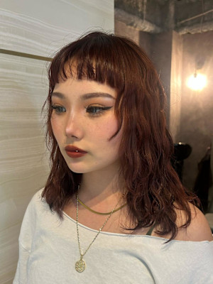 ナナセ/ブリーチカラー/ワインレッド