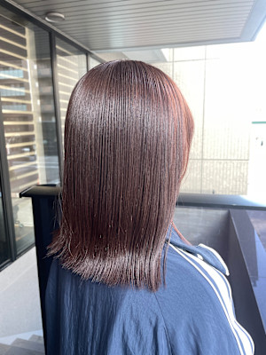 人生初めてのカラー◎ピンクブラウン×外ハネボブ