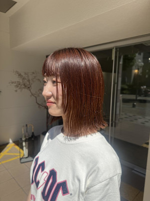 ボブ×顔まわりレイヤー