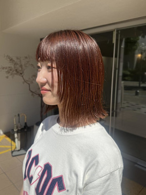 ボブ×顔まわりレイヤー