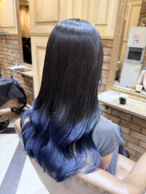 ブルーカラー/毛先ブルー/ネイビーカラー