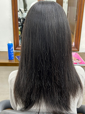 縮毛矯正ロング　カット無し