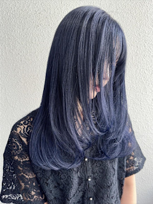 ネイビー/ネイビーブルー/ブルーブラック/暗髪/黒髪アッシュ