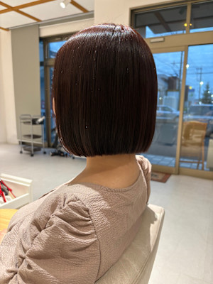 福井大和田/ボブ/ブリーチなしダブルカラー/ピンクカラー