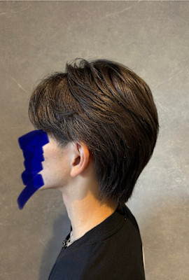 韓国風センターパート×グレーカラー