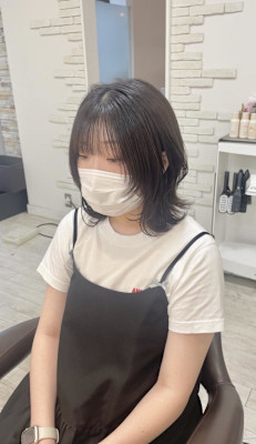 20代30代透明感カラー×ハッシュカットレイヤースタイル