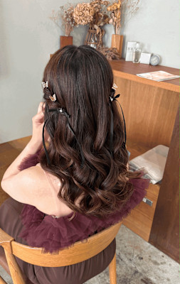 《花屋併設》ハーフアップ　